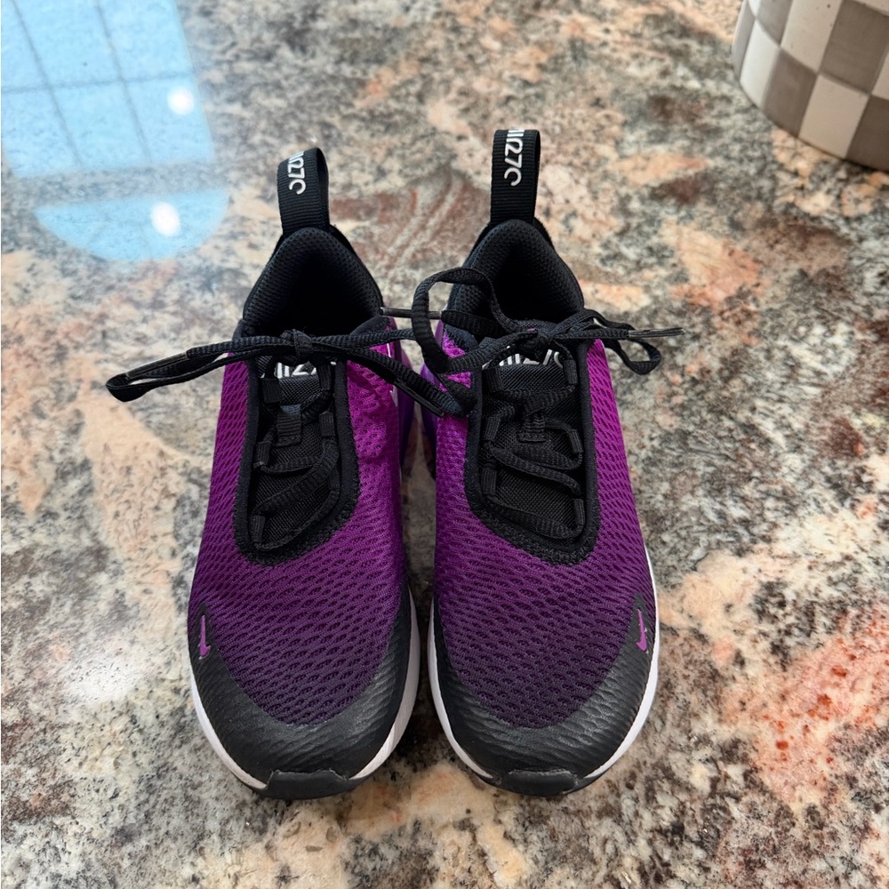 Nike Kids Purple and Black Air Max 270 React Sneakers - Picture 3 of 3